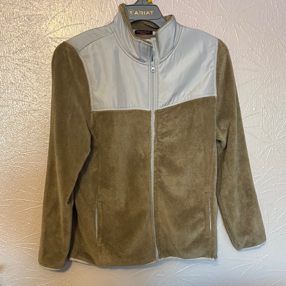 Brown and Cream Fleece Women’s Jacket